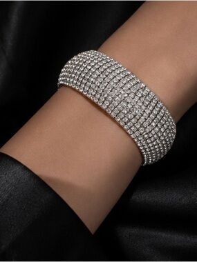 Haute Couture Crystal Cuff Bracelet